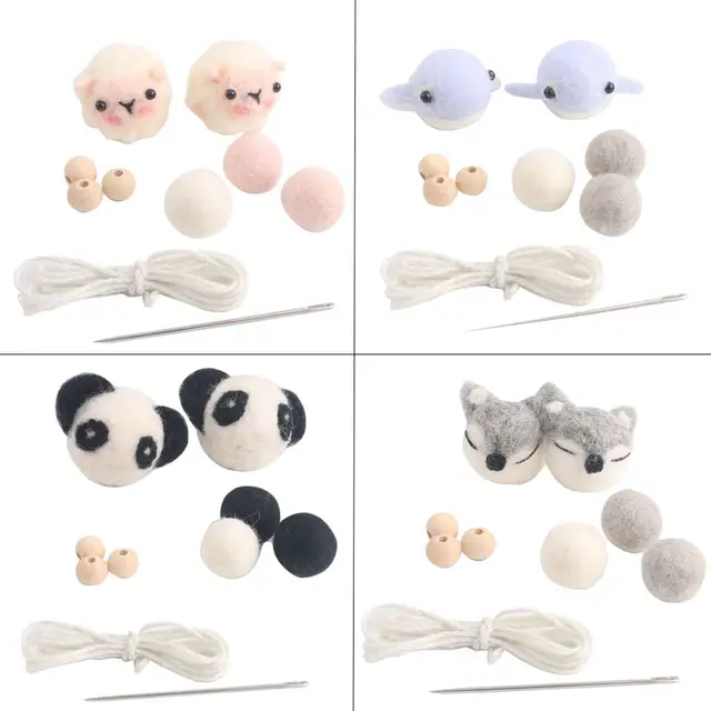 1set Lovely Wool Balls Aniaml Diy Crib Mobile Accessories Baby