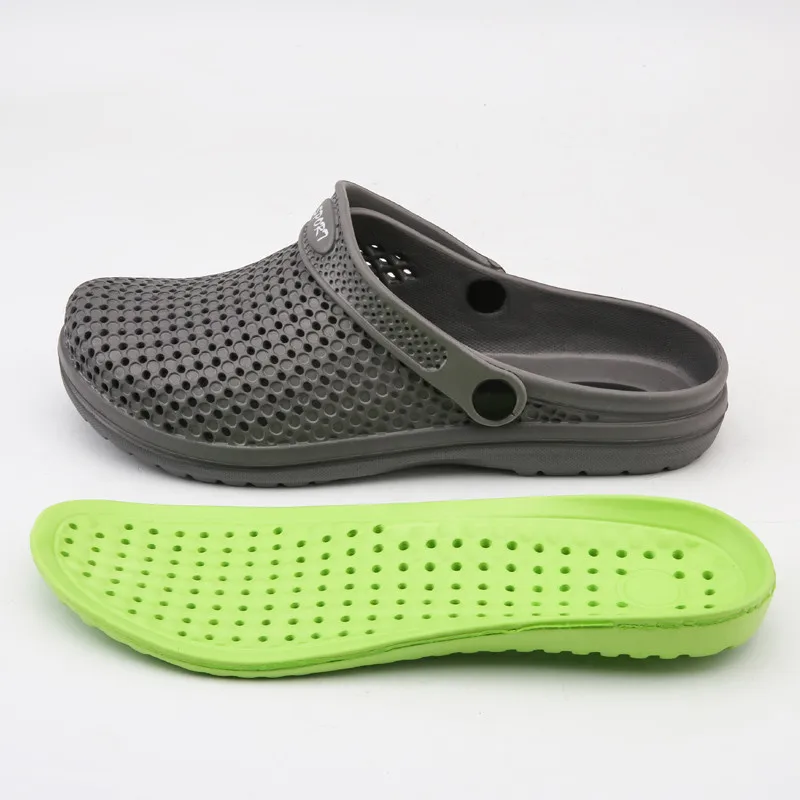 Уличные мужские сандалии новые брендовые Сабо мужские пляжные сандалии Мужская Летняя обувь без застежки дышащая мужская обувь sandali uomo PINSV - Цвет: Gray