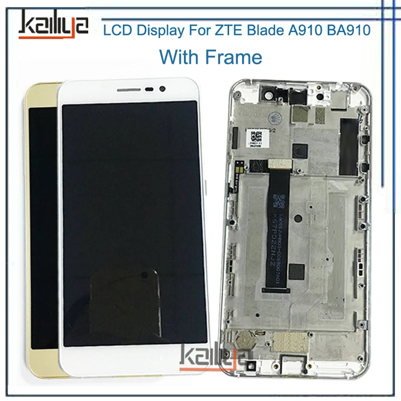 ЖК-дисплей для ZTE Blade A910 BA910 + сенсорный экран дигитайзер сборка Замена с рамкой |