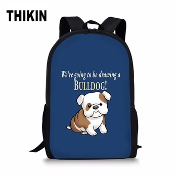 

THIKIN Kids School Bag for Boys Girls Cute Drawstring A Pulldog Baby Boys Backpacks Cool French Bulldogs Print Children Book Bag