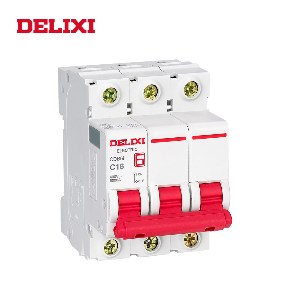 Мини автоматический выключатель DELIXI CDB6i MCB 4P 230/400 В C изогнутого типа AC 1A 2A 3A 6A 10A 16A