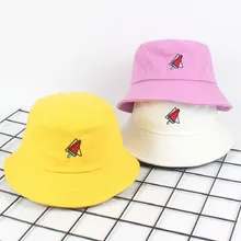 Модная вышивка арбуз ведро шляпа для женщин хлопок фрукты женский Панама уличная спортивная солнцезащитная Кепка пляжная Рыбалка шапка Боб