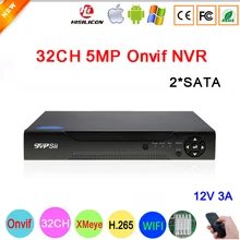 Remote Control H.265+ Hi3536C XMeye 8CH*4K/32CH*5MP Surveillance Video Recorder 32CH 32 Channel 5mp IP Onvif WIFI CCTV NVR