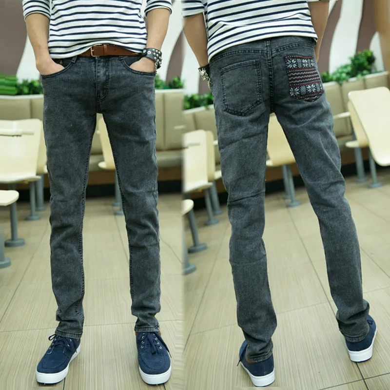 

2017 Men Jeans Male Casual  Denim pants Men's Sweater snow back pocket  jeans Slim Wholesale Jeans man trousers 28''-34''