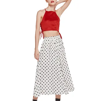 

JAYCOSIN Women's skirt 2019 Fashion Lady Bohemian Beach Skirt Wave Point Half-Length A-Shaped Skirt 4.19