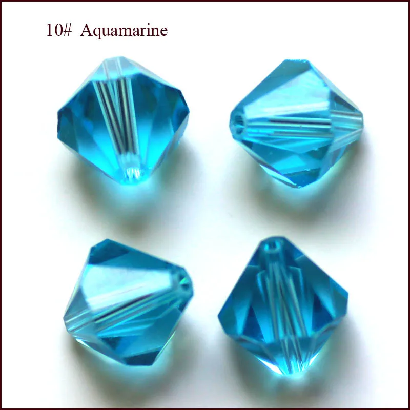 Стребелль 10 мм Сделай Сам прозрачный микс/белый свободный разделитель 5301 бусины биконус граненый бисер для изготовления ювелирных изделий AAA1-10 - Цвет: aquamarine