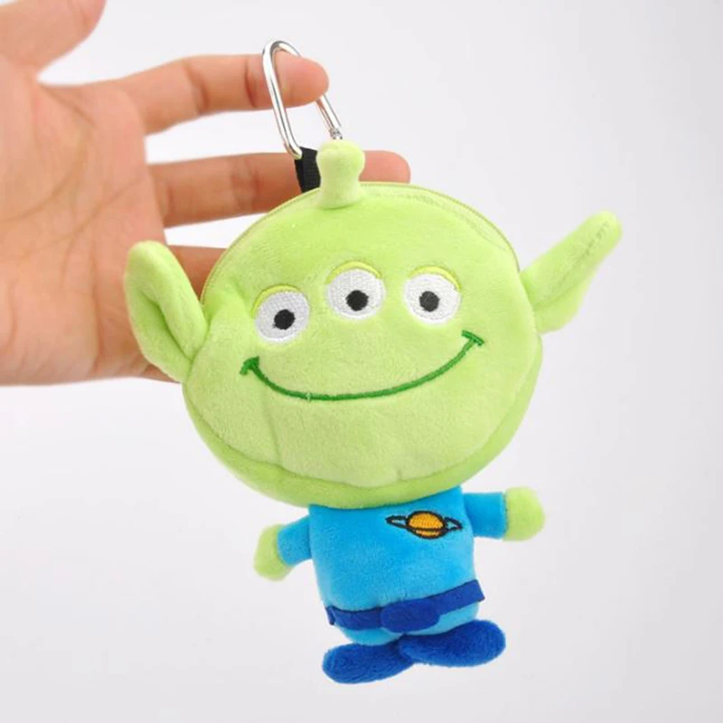 

1 Pc Lovely Anime Toy Story Plush Coin Bag Three Eyes Alien Coin Purse Stuffed Plush Toys Wallet For Children