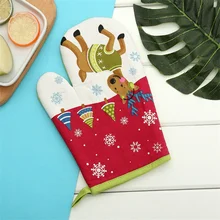 BXLYY Hot1pc Рождество День нагретая печь-устойчивые Нескользящие перчатки хлопковые Прихватки для кухни украшения дома аксессуары. 8z