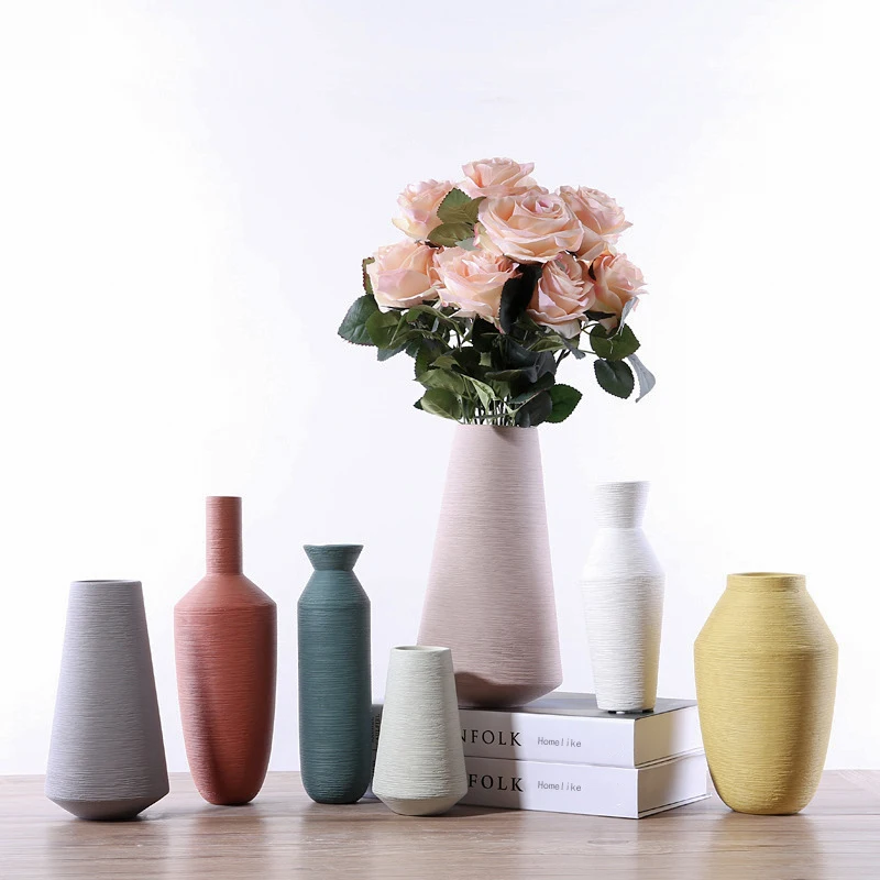 Cabilock Decorative Ceramic Vase 3D Chinese Lotus Flower Vases Wedding Centerpieces Table Vase Flower Arrangement Holder for Living Room Indoor Home Decor 