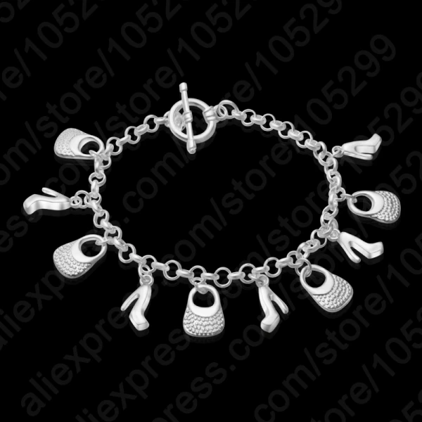 

JEXXI Europe Romantic 925 Sterling Silver Women Pendant Bracelets Bangles Hot Sale Wedding Party Jewelrys