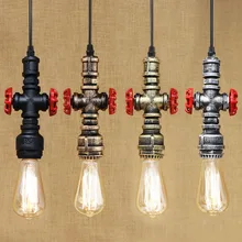 Retro Vintage Loft industria iron water pipe pendant lamp cord e27 lights for bar/cafe/office/kitchen/living room/restaurant
