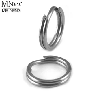 

MNFT 50Pcs Squashed fishing Dual Ring Round Double Layer Hard Lure Bait Connector Double Loop Quick change O rig