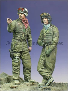 

1/35 OIF US Tank Crew Set (2 figures) with 2 different heads Resin kit soldiers GK Scene combination Uncoated No colour