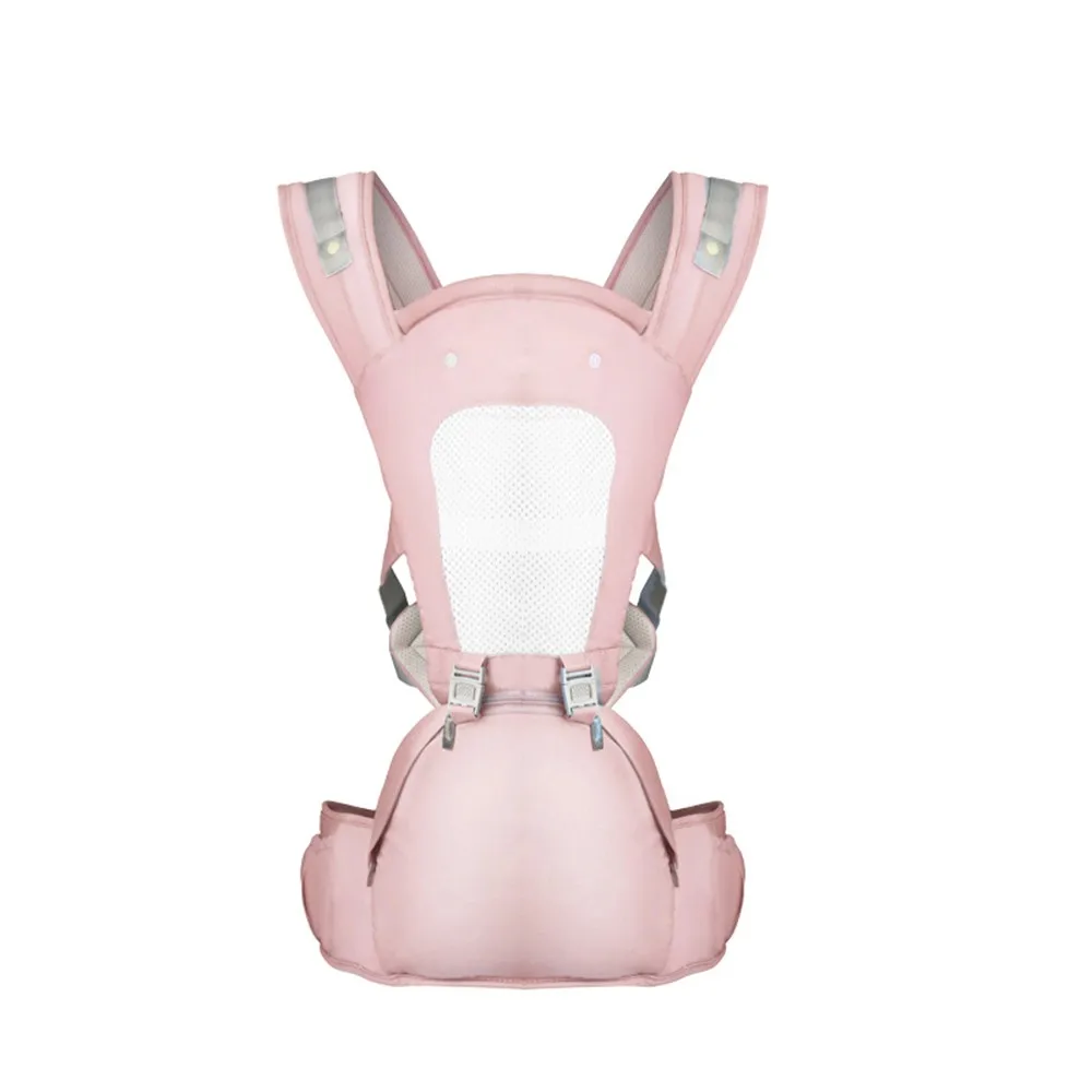 

3 in 1 Baby Convertible Carrier With Hip Seat 360 Ergonomic 6 Positon Breathable Mesh For Infant Toddler Pink