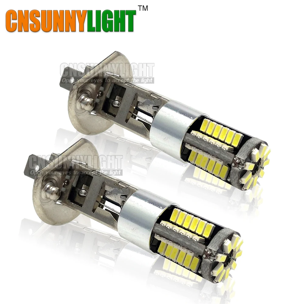 2pcsX H1 High Power LED Headlight Bulb Lamp Fog Lights Auto Car 12V Super White 6000K