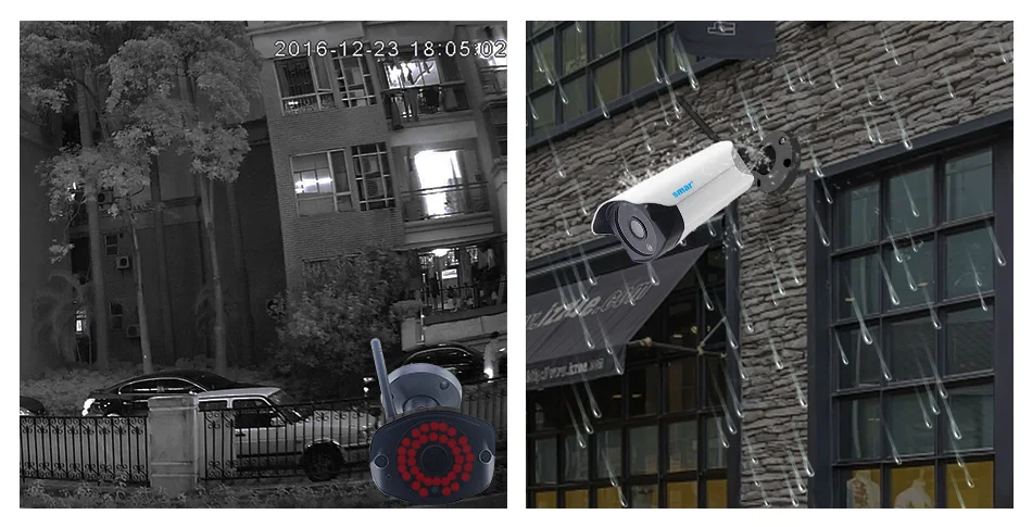 Smip-камера Wifi 1080P ONVIF Беспроводная Проводная P2P CCTV Bullet уличная камера с разъемом для карты MiscroSD Max 64G