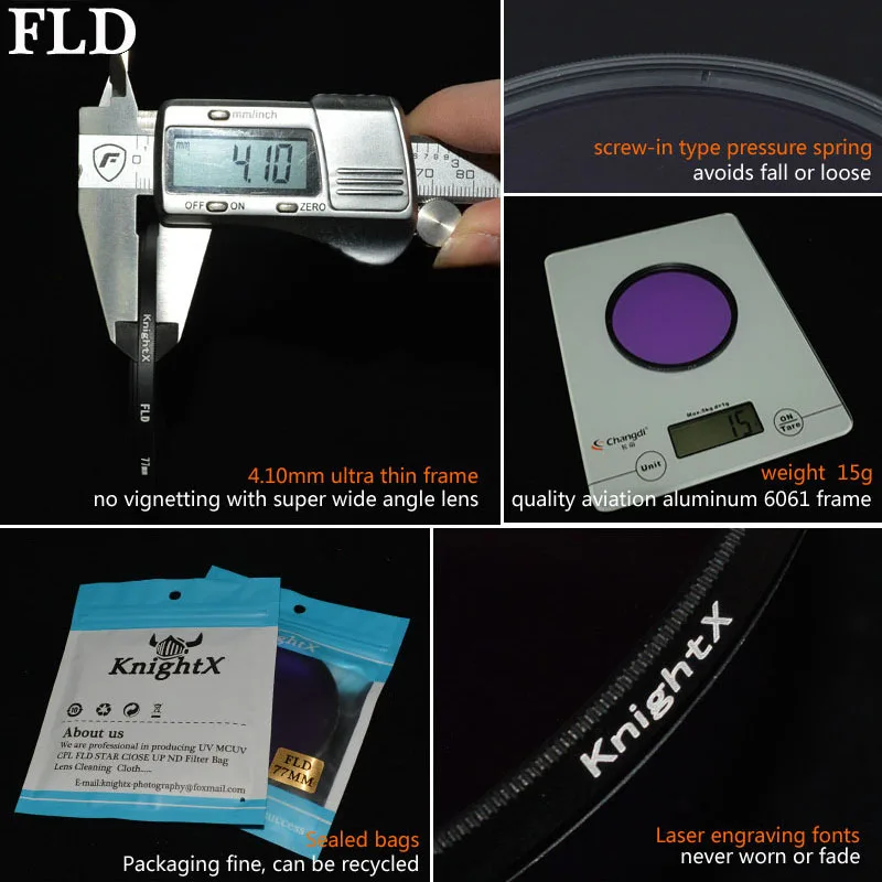 Skup KnightX UV FLD cpl filtr nd 67mm obiektyw zestaw dla canon eos 600d 1200d dla Nikon d5300 d5500 d3300 d3200 d7100 t3i 49 52 55 58 MM