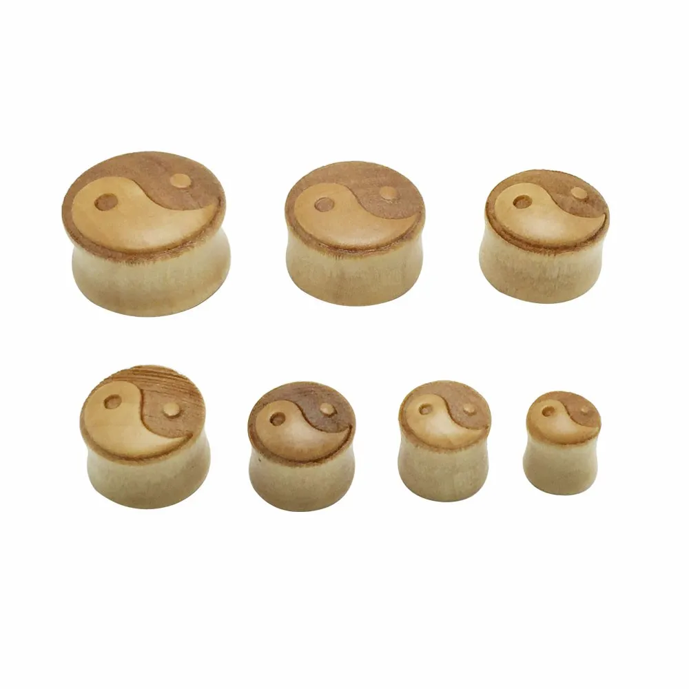 2pieces wood ear tunnels flesh piercing ear expanders saddle stretchers wooden gauges kit 8-20mm fashion body jewelry men women 4