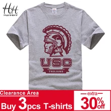 HanHent мода USC троянс напечатанная Мужская Повседневная рубашка Летняя футболка с коротким рукавом хипстерская футболка с рисунком крутая футболка для мужчин