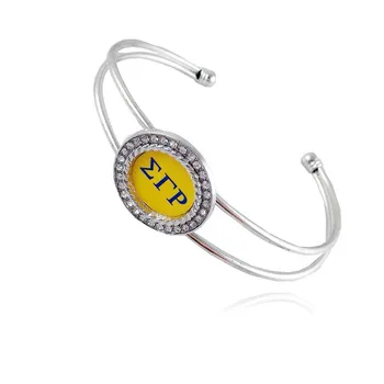 

New SGR Sorority and Fraternity open style round shape cuff bangle Jewelry