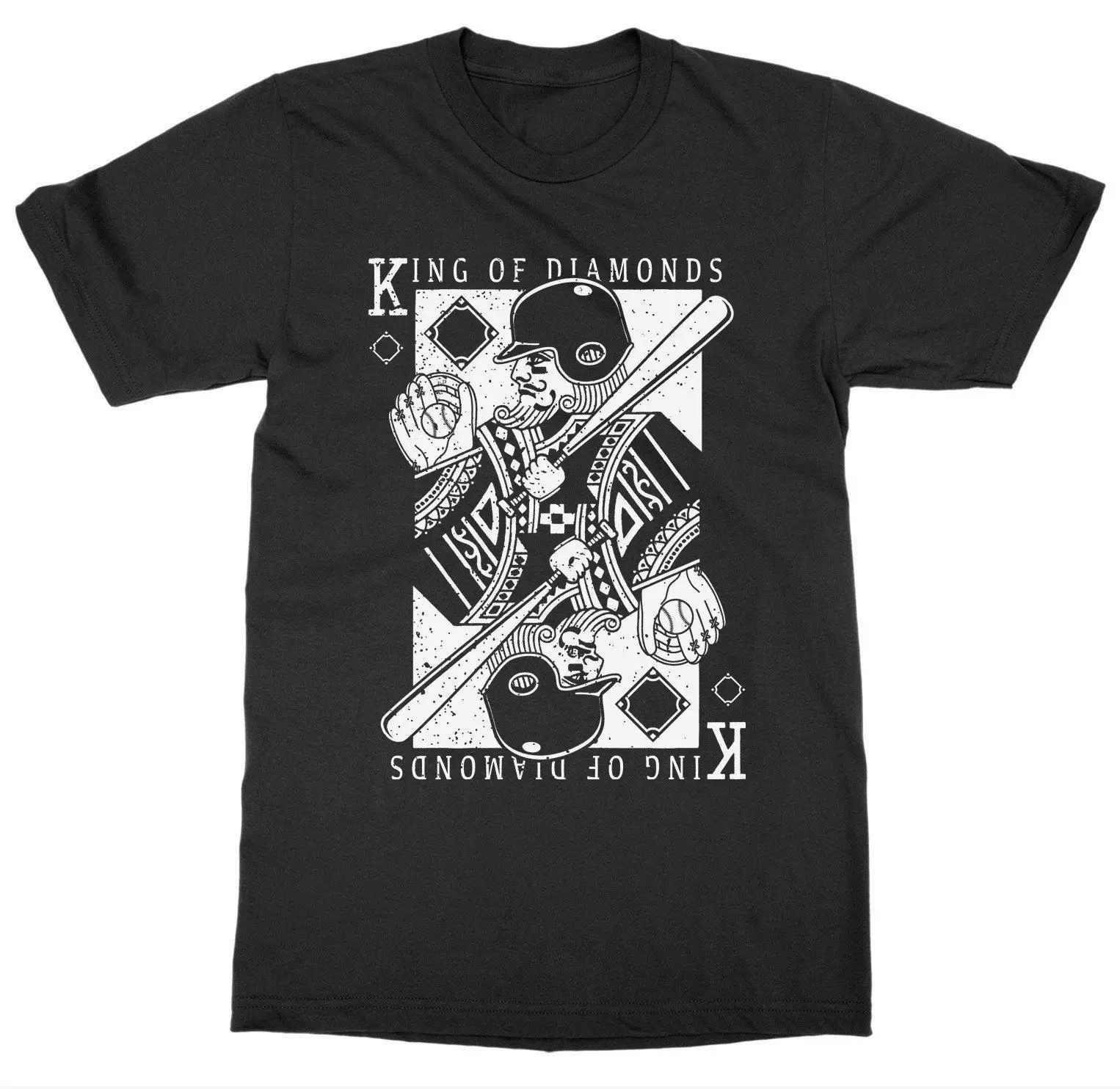 2019 Fashion Summer Style King of Diamonds T Shirt Baseball Field Bat
