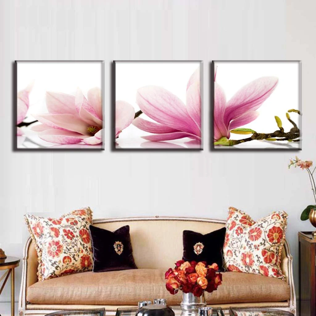 4pcs Home Decor Abstract Flower Wall-Art Canvas Print-Pictures For Living Room