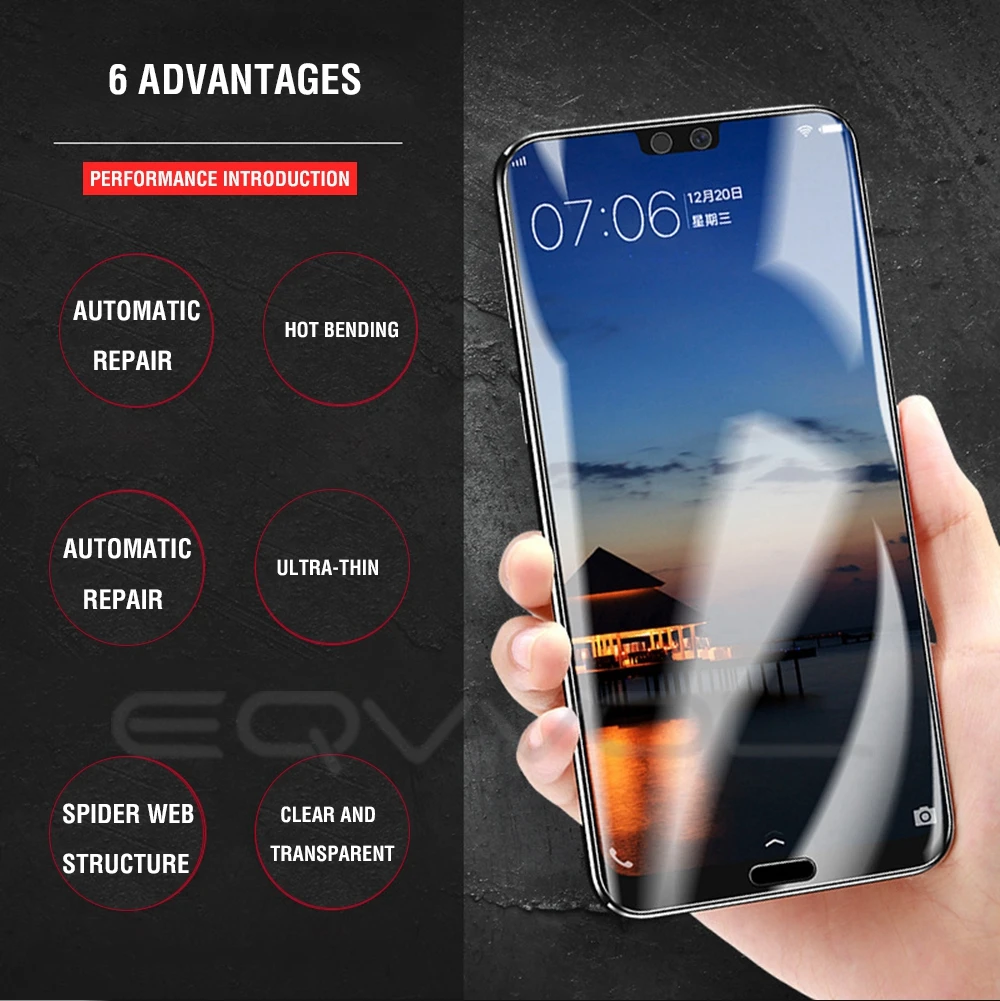 Eqvvol мягкая Гидрогелевая пленка для huawei P20 P10 P9 Lite 9D полное покрытие изогнутый экран протектор для mate 10 9 Pro для Nova 3 2 пленка