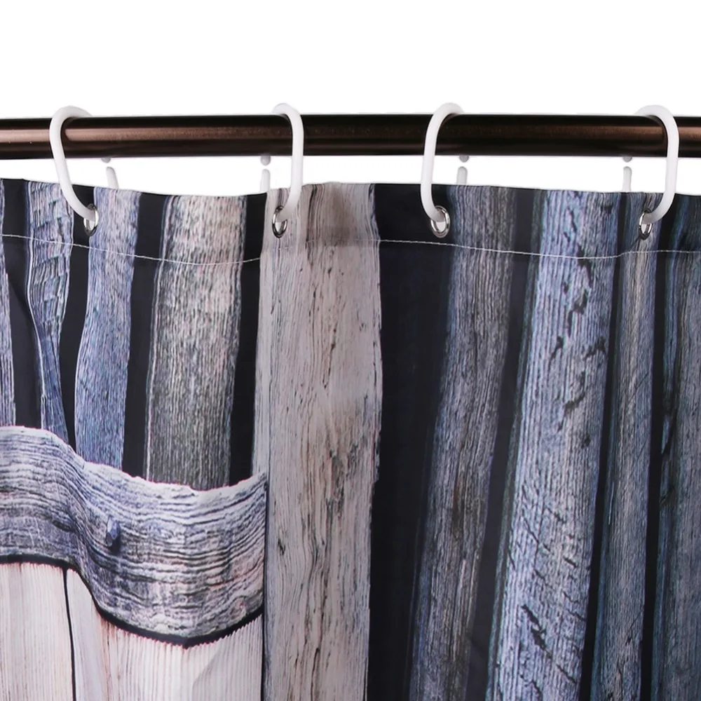 Waterdicht Douchegordijn Retro Hout Deur Patroon Polyester Badkamer ... Waterdicht Douchegordijn Retro Hout Deur Patroon Polyester Badkamer ...