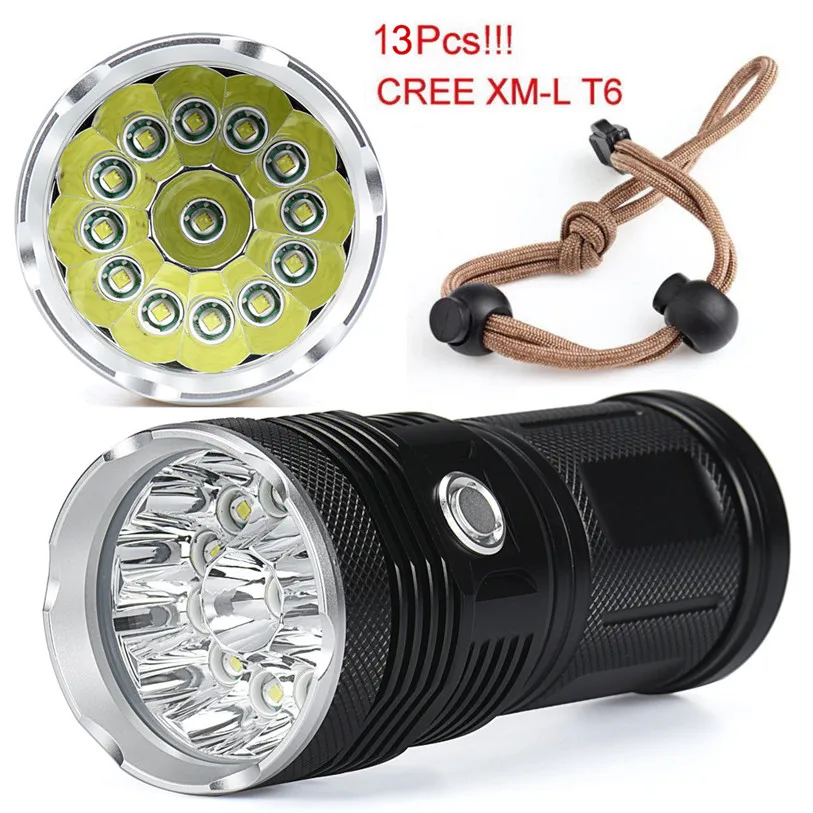 

13x XM-L T6 LED Flashlight Torch 4x 18650 Hunting Light Lamp Bright Light Outdoor Bike Cycling Accessories Top Quality Jane 27