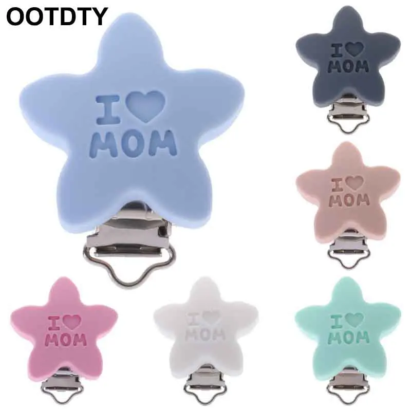 

Baby Pacifier Clip Soother Teether Star Silicone Safe Holder Saliva Towel Support Anti Fall Cute Clips Newborn Infant Feeding