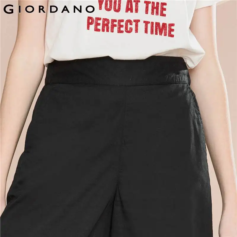 Giordano женские брюки широкие укороченные 100% хлопковые повседневные Pantalon Femme