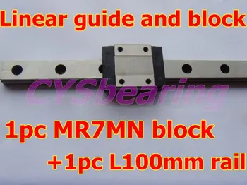 

1pc MR7MN block +1pc L100mm rail,linear guide rail and slide block,linear guideway for CNC XYZ router