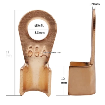 

10Pcs 60A Copper Battery Cable Connector Terminal Crimping 4-16mm2 Wire OT-60A