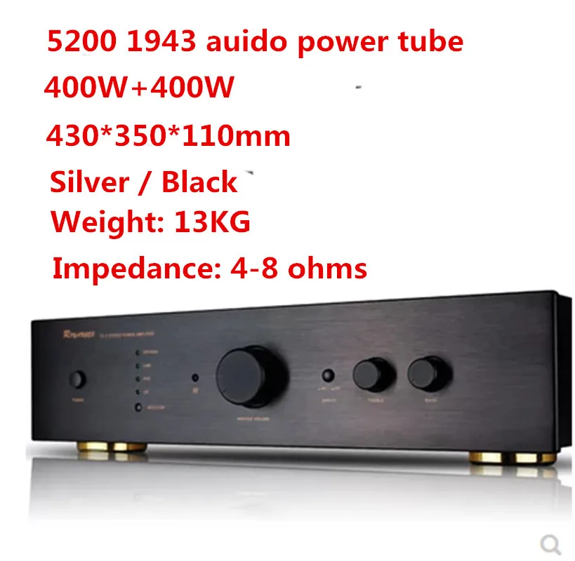 5200 1943 силовая трубка+ NE5532 400 Вт+ 400 Вт 2,0 канальный HIFI домашний стерео караоке аудио усилитель с коаксиальным волокном CD вход
