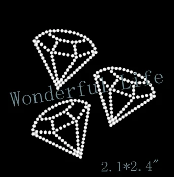 

Free shipping three diamonds shining and bling for USA white clear crystal Iron On Rhinestone Crystal Transfer Hotfix image