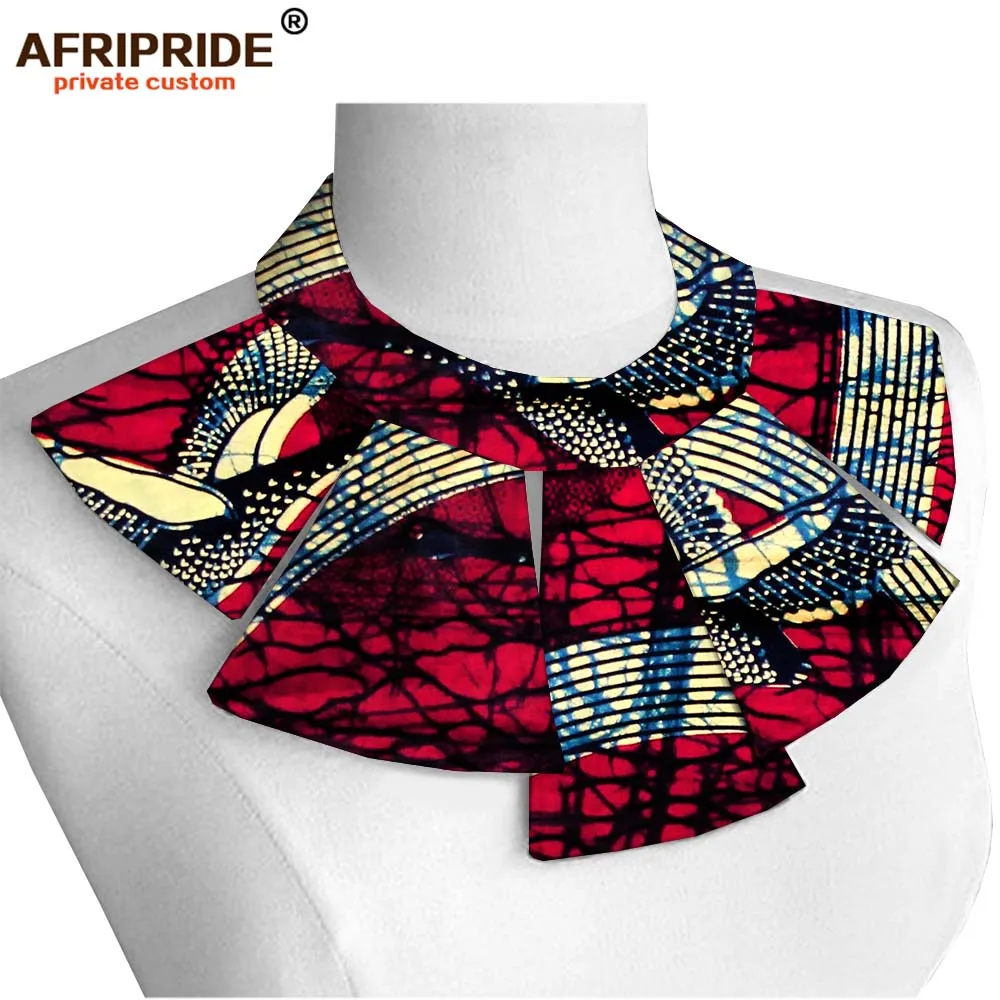 

2019 ankara print fashion neck tie for women AFRIPRIDE bazin richi collar 100% high quality wax cotton neck accessoriesA1828001