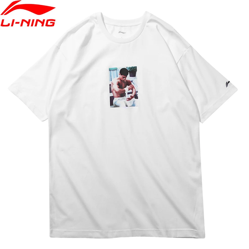 

Li-Ning Men T-Shirt NYFW Mr. Li OG TEE Bella Hadid Regular Fit 73% Cotton 37% Polyester LiNing Sport T-shirt Tee AHSN695 MTS2731