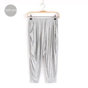 

New Modal women pocket seven points simple loose dance yoga large size harem pants Loose stretch comfortable sports pants