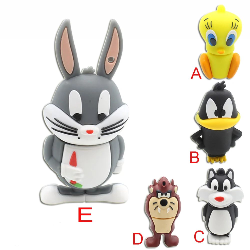 

Cute Cartoon Rabbit Pen Drive 4GB 8GB Lovely Duck usb flash drive dibujos 16GB 32GB Memory Stick Pendrive 64GB Flash memory