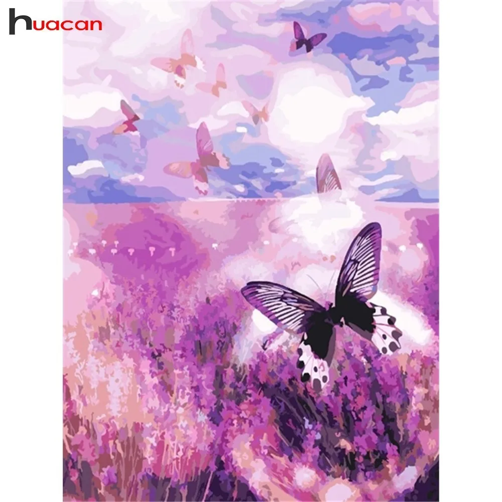 

Huacan Diamond Embroidery Landscape Full Square Diamond Mosaic Butterfly Rhinestone Painting Crystal Resin Home Decor