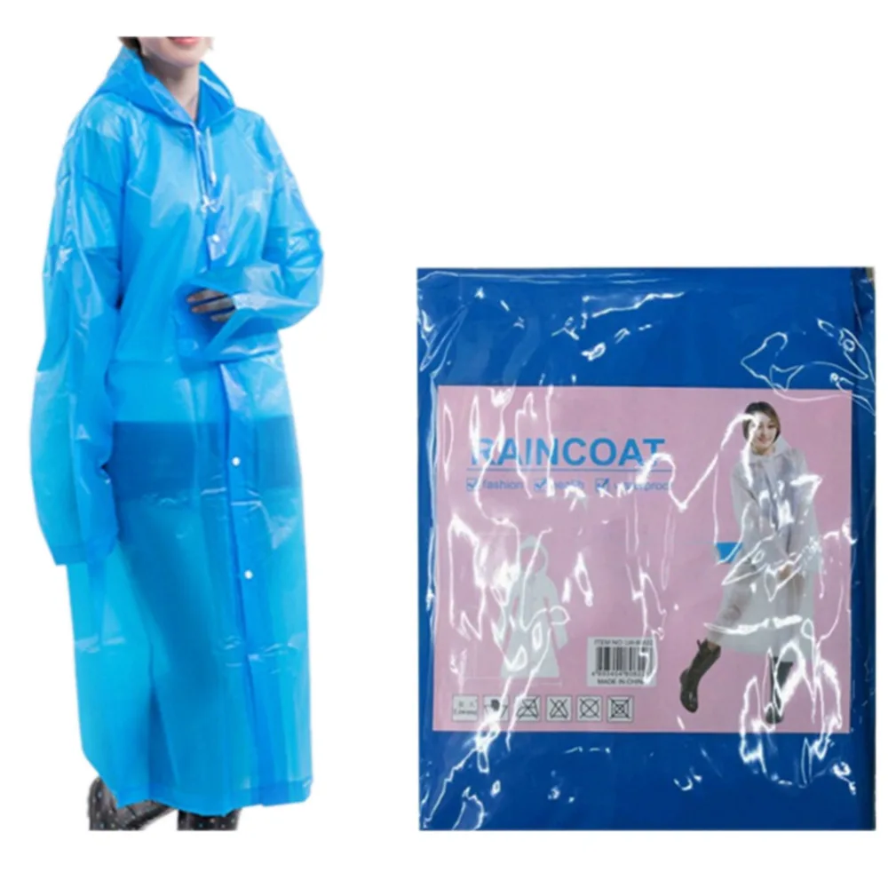 Women EVA Transparent Raincoat Poncho Portable Environmental Raincoat 2017 Fashion Long Use Rain Coat