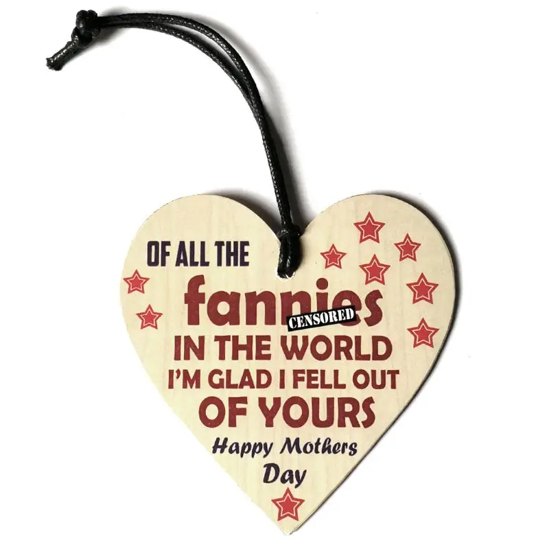 

Funny Rude Mothers Day Gifts Novelty Wooden Heart Love Hanging Pendant Plaque Sign Decor For Mum Daughter Son