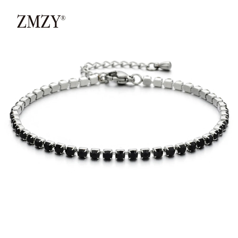 ZMZY New Fashion Adjustable Tennis Bracelet Women Shiny Crystal Link Chain Bangle & Bracelet Stainless Steel Jewelry Gift - Image 5