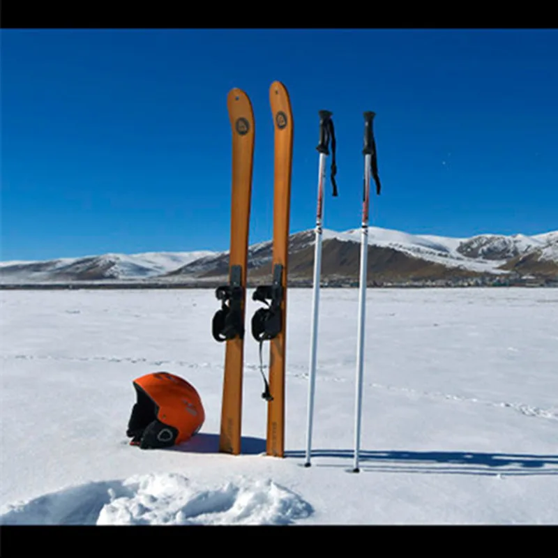 43.3"/51.2" Family Skiing Sets Skis Boards With Ski Poles Solid Wood