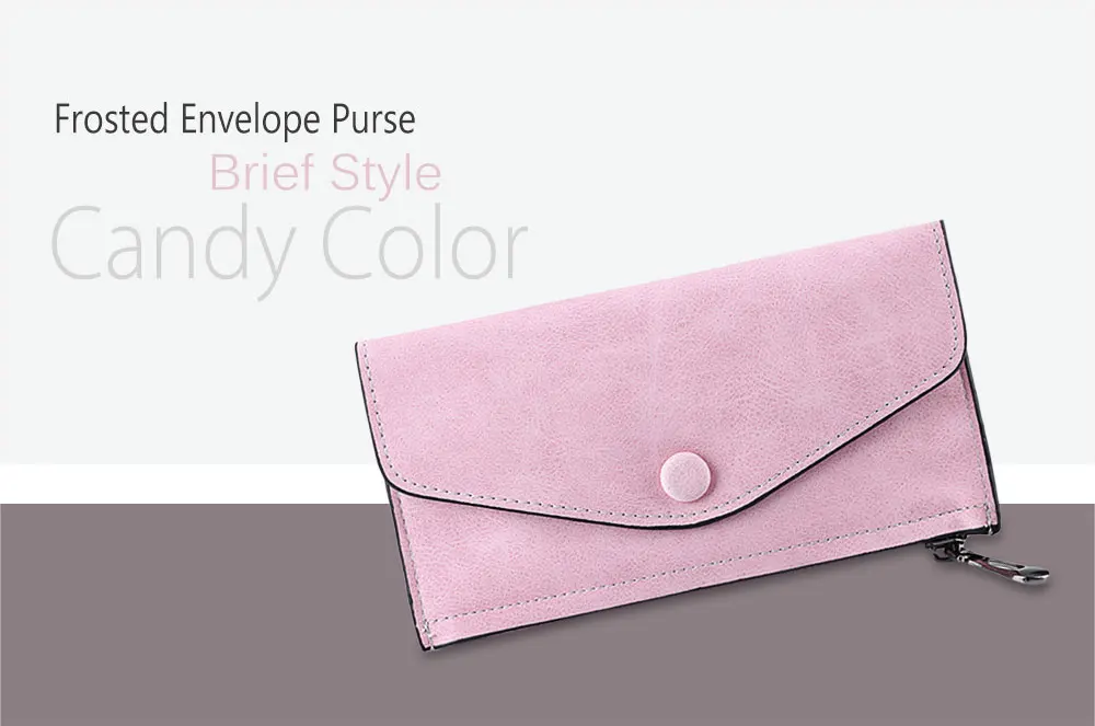 Simple Style Pure Color Frosted Women Envelope Purse