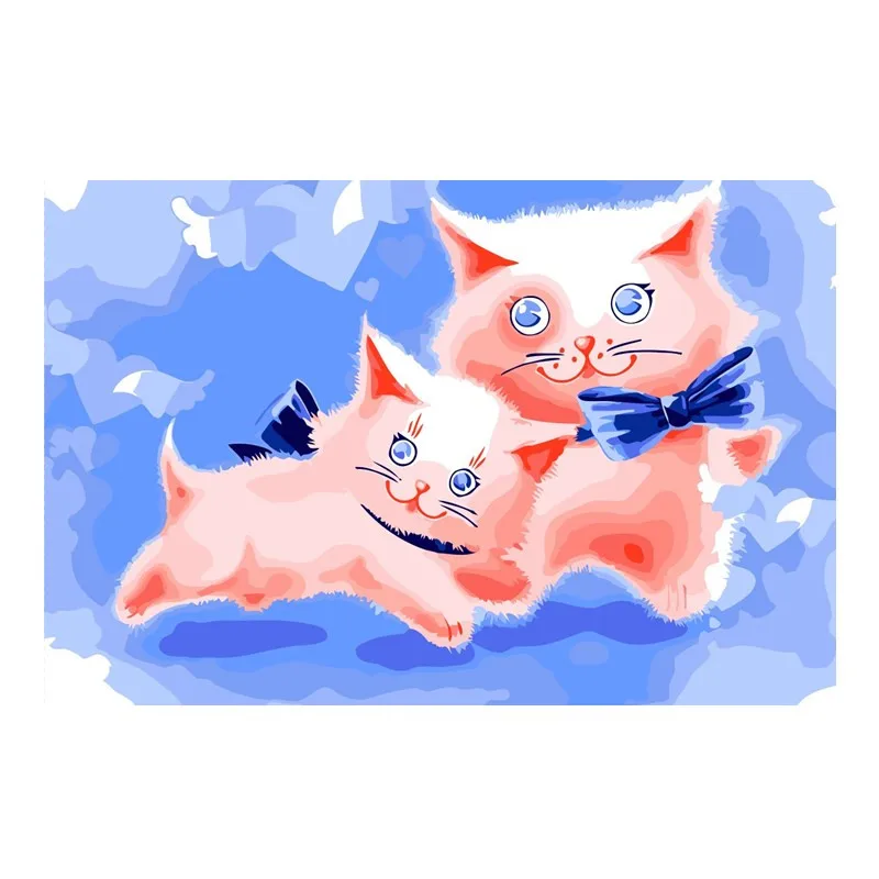 

Animal cat Oil Painting Kits Coloring By Numbers module Picture pictures by hand Unique Gift Home Decor for children