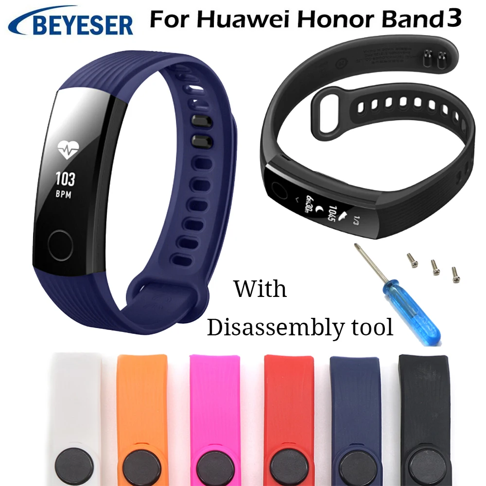 

Ремешок для смарт-браслета Huawei honor Band 3, мягкий силиконовый ремешок для часов Huawei Honor 3, регулируемый инструмент для ремонта