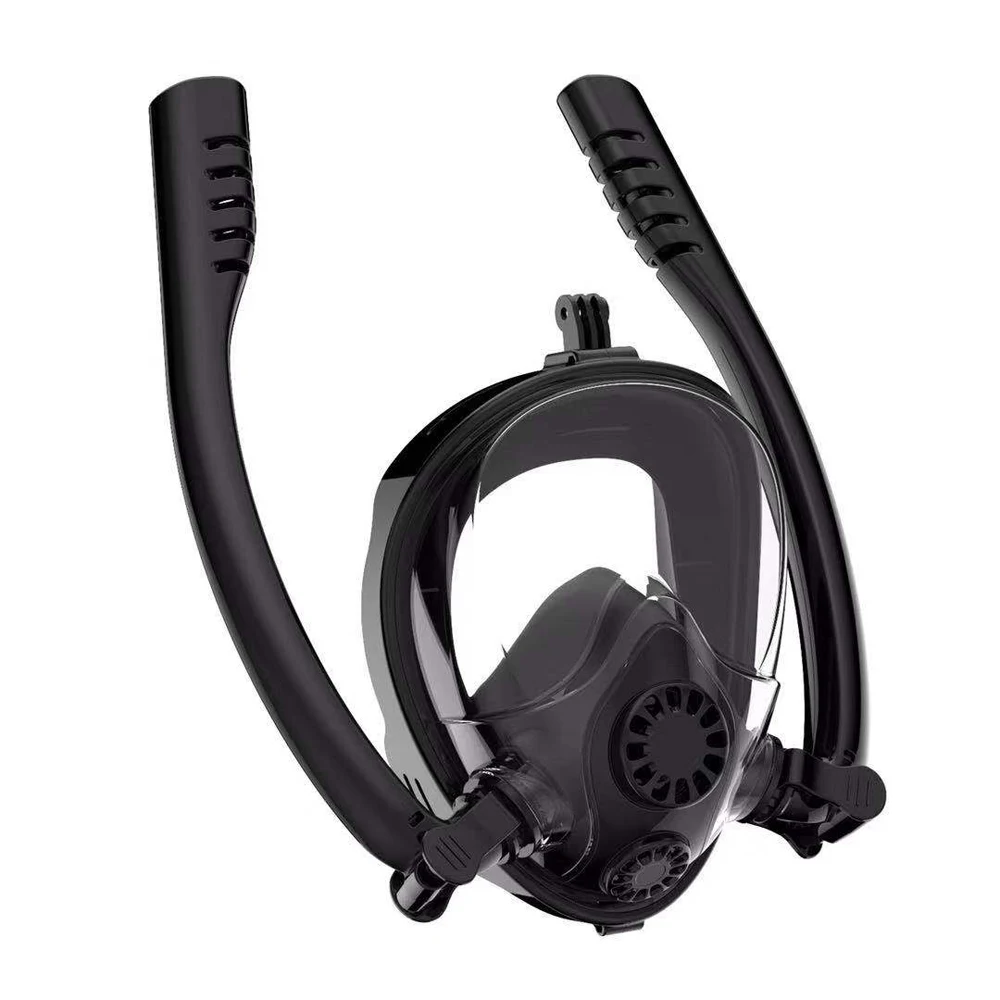 L/XL Double Breath Tube Swimming Mask Full Face Under Water Snorkel Masks Anti-Fog Anti-Leak Snorkeling Diving Mask For Diving