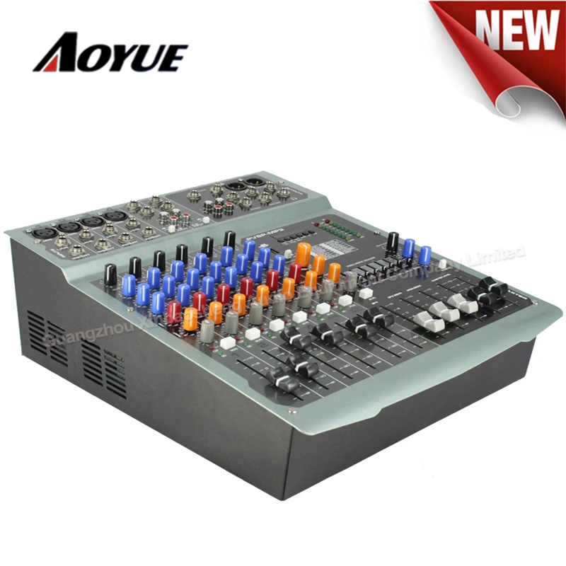 Multifunctional build in power amplifier DJ audio sound mixer 8PU with