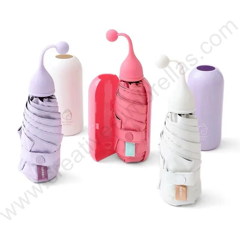 

5 times black coating anti-UV windproof shaking parasol pocket five fold swaying palm 3D printing Germany IF design umbrella